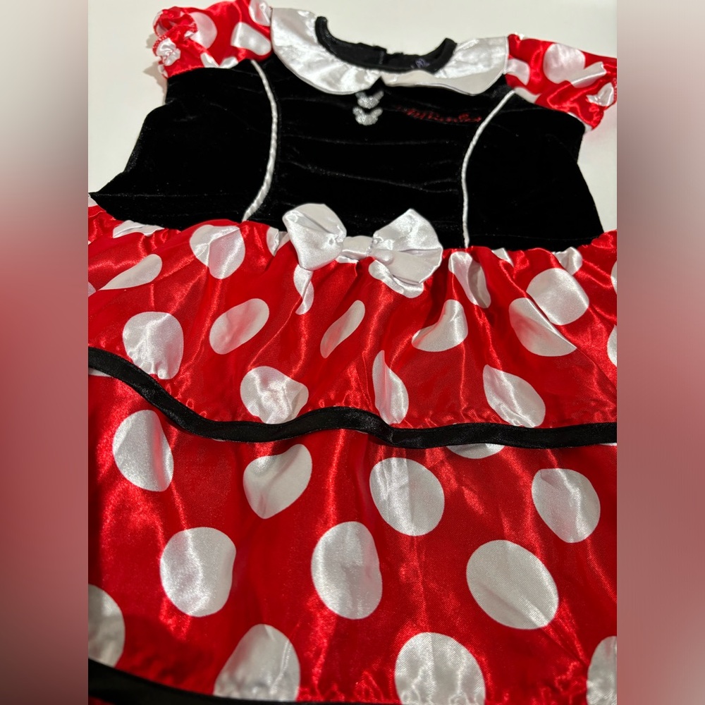 Minnie Mouse dress Disney baby kids 12-18 months red white‎ polka dots - Picture 6 of 12